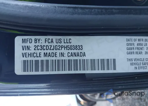 2023 Dodge Challenger Gt from USA, damaged, VIN 2C3CDZJG2PH503833